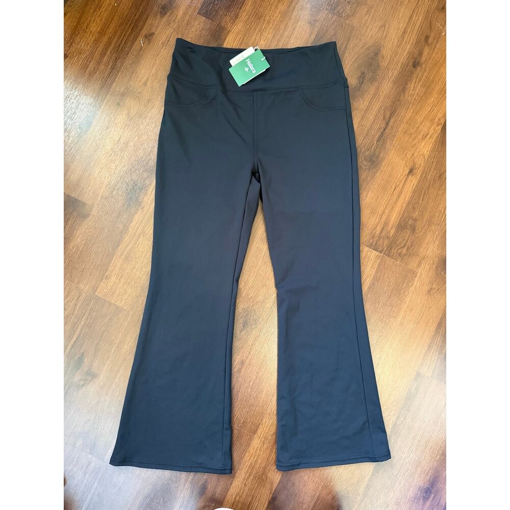 Halara NWT DayStretch High Waisted Pocket Flare Yoga Pants Black Sz XL Casual - Picture 2 of 7
